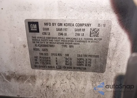 2019 Buick Encore Fwd Preferred z USA, uszkodzony, nr VIN KL4CJASB8KB700851